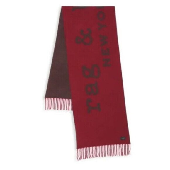 RAG & BONE Addison Skinny recycled wool women winter scarf - RED Preppy Luxury - Picture 1 of 5
